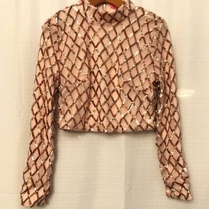 NWOT Gold Sequin Crop Top